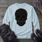 Black Rose Skull Long Sleeve T-Shirt