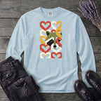 Geometric Hearts Raccoon Long Sleeve T-Shirt