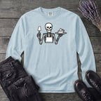 Skeleton Serving Pie Long Sleeve T-Shirt