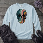 Psychedelic Striped Skull Long Sleeve T-Shirt