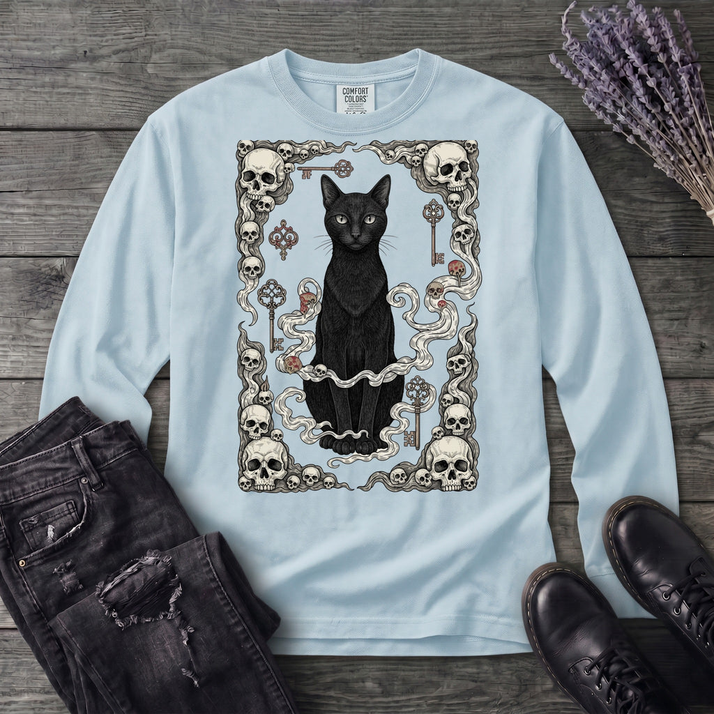 Cat Skull Card Long Sleeve T-Shirt