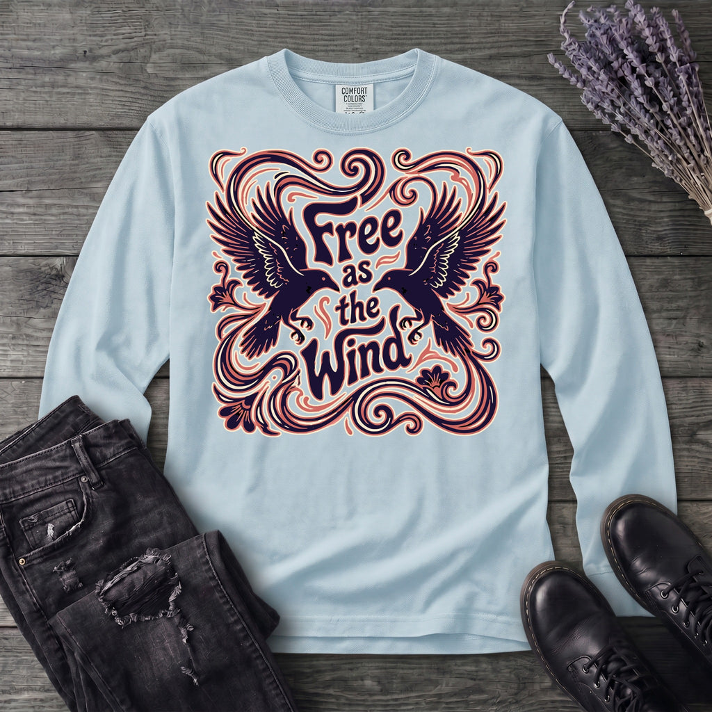 Free As The Wind Crows Long Sleeve T-Shirt