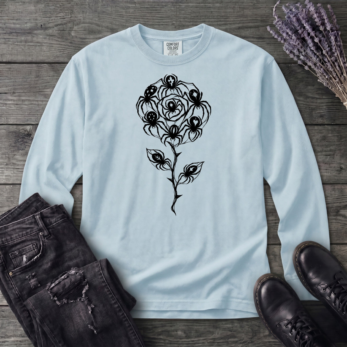 Spider Rose Long Sleeve T-Shirt