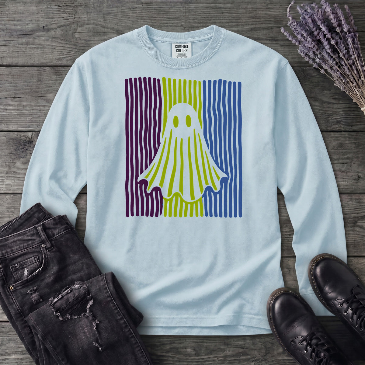 Ghost Stripes Long Sleeve T-Shirt