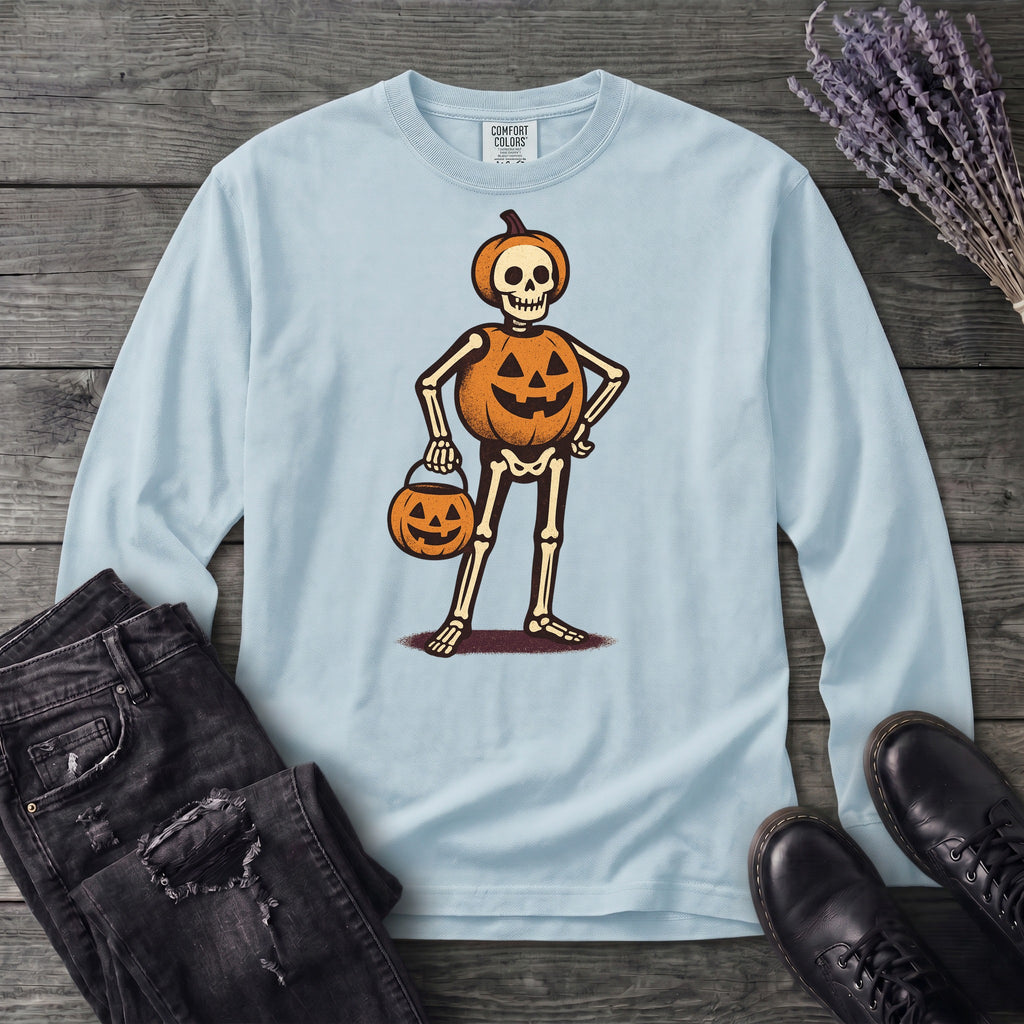 Skeleton Jack O Lantern Costume Long Sleeve T-Shirt