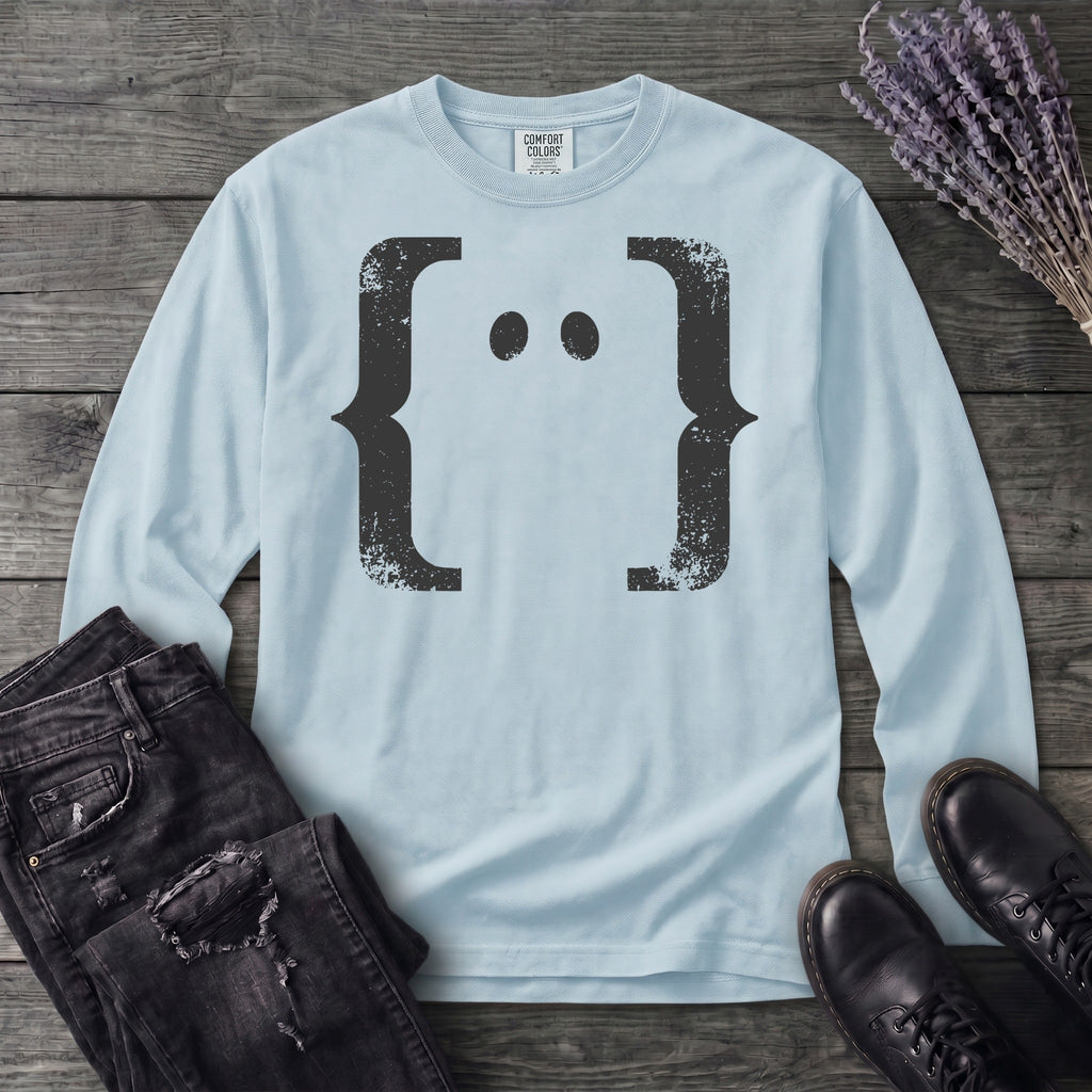 Negative Space Ghost Long Sleeve T-Shirt