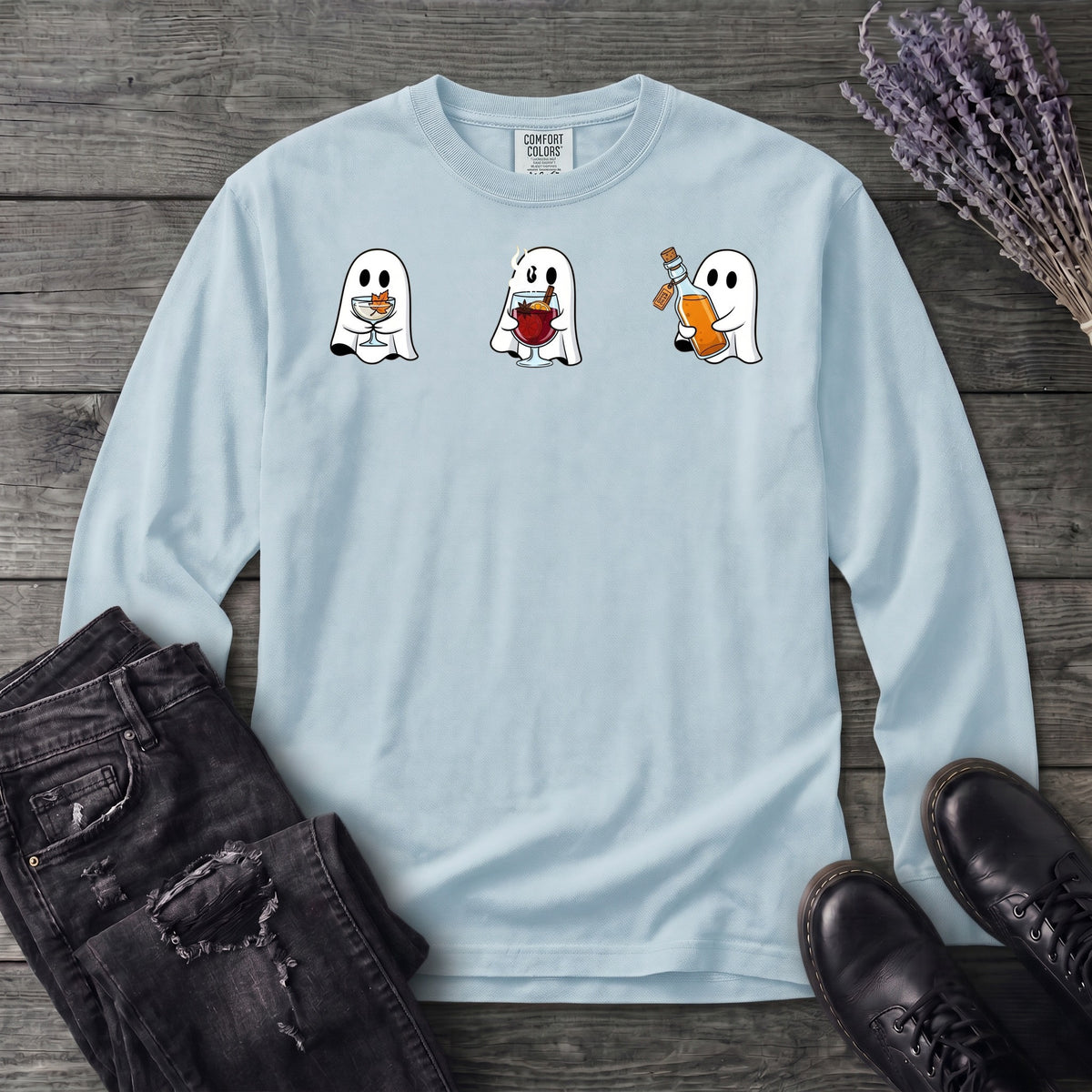 Ghosts With Booze Long Sleeve T-Shirt