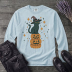 Stacked Cat and Pumpkins Long Sleeve T-Shirt