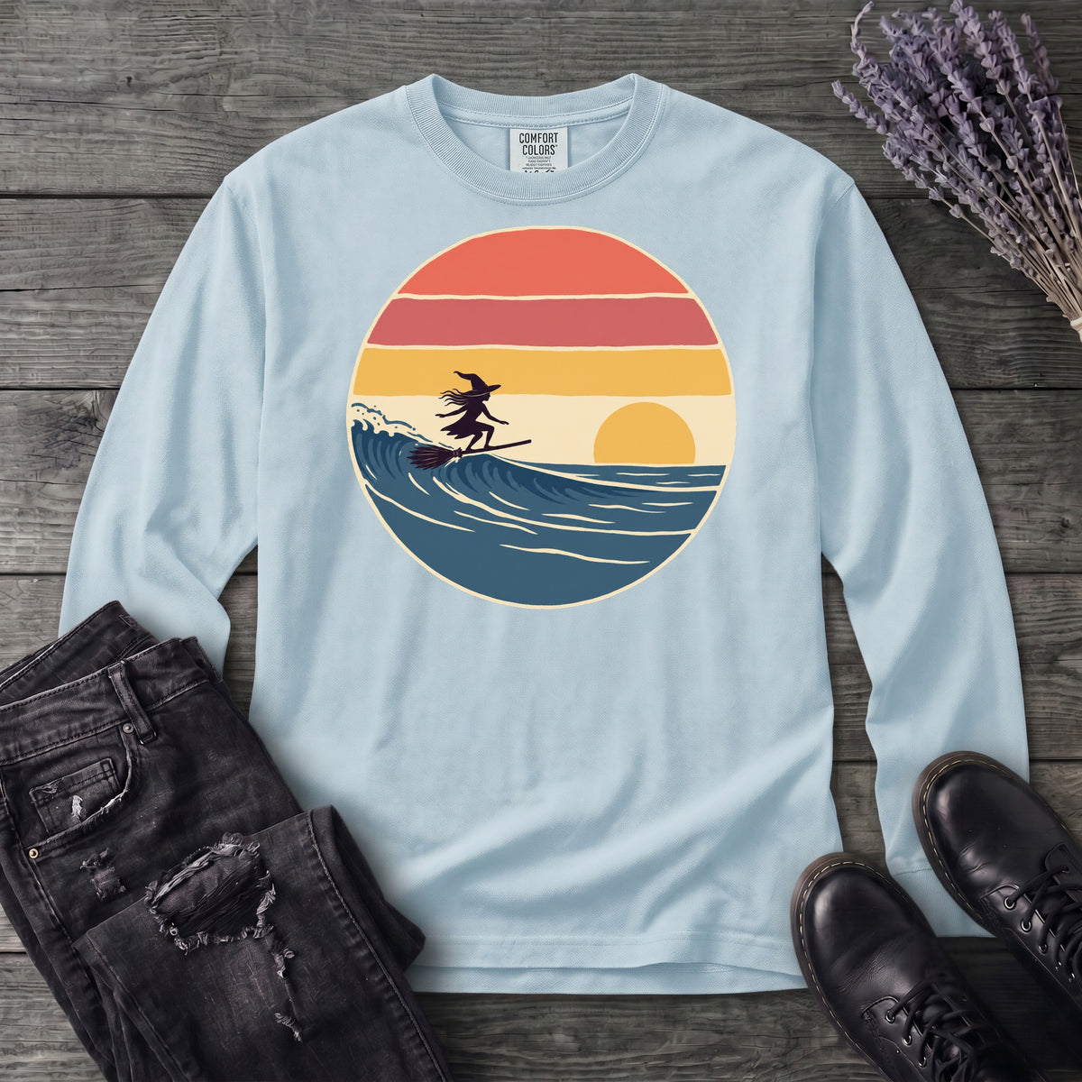 Surfing Witch Long Sleeve T-Shirt