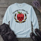 knowledge is a bitter fruit apple skull Long Sleeve T-Shirt