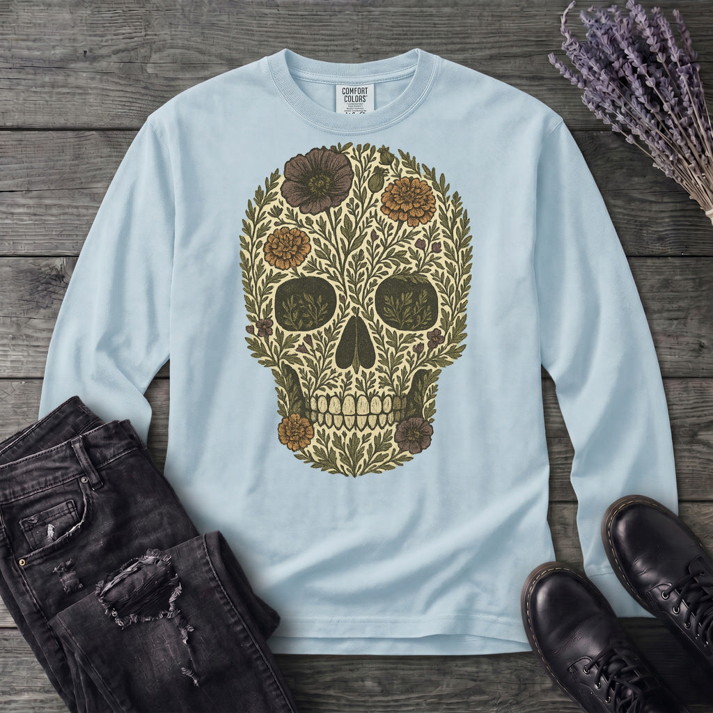 Wildflower Skull Long Sleeve T-Shirt