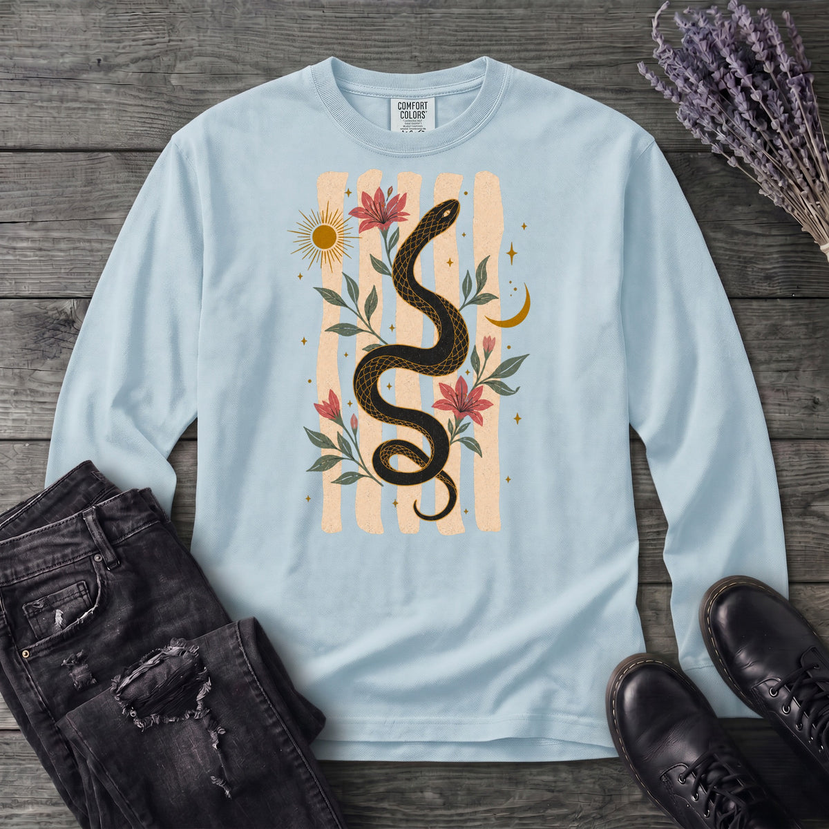 Serpent In Bloom Long Sleeve T-Shirt