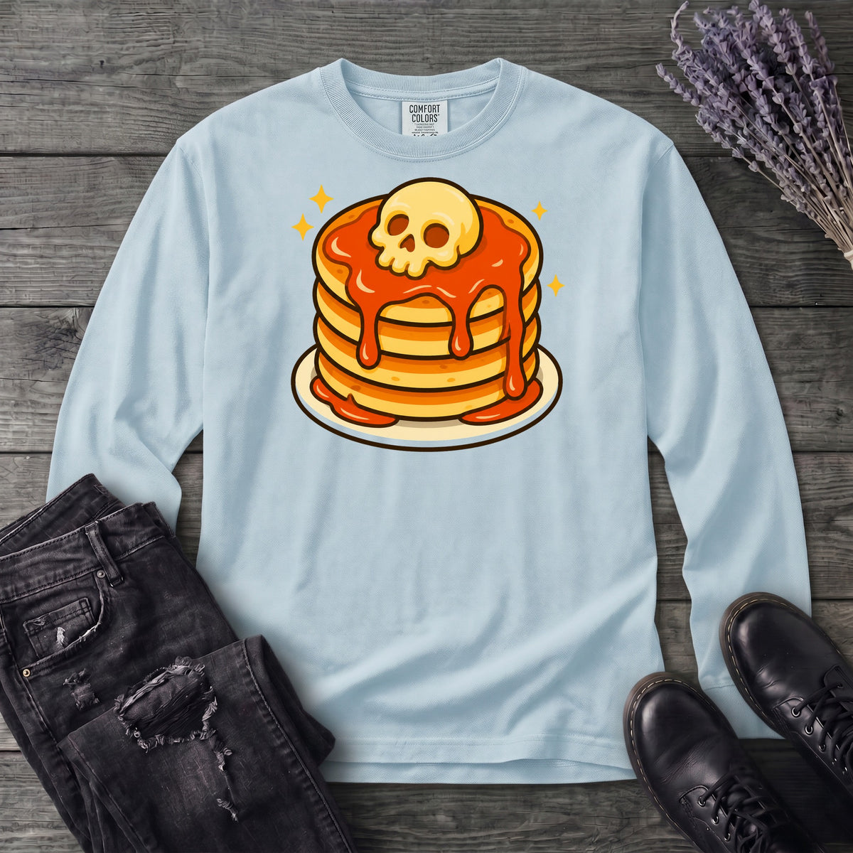 Skull Butter Pancakes Long Sleeve T-Shirt