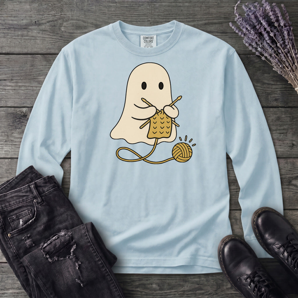 Knitting Ghost Long Sleeve T-Shirt