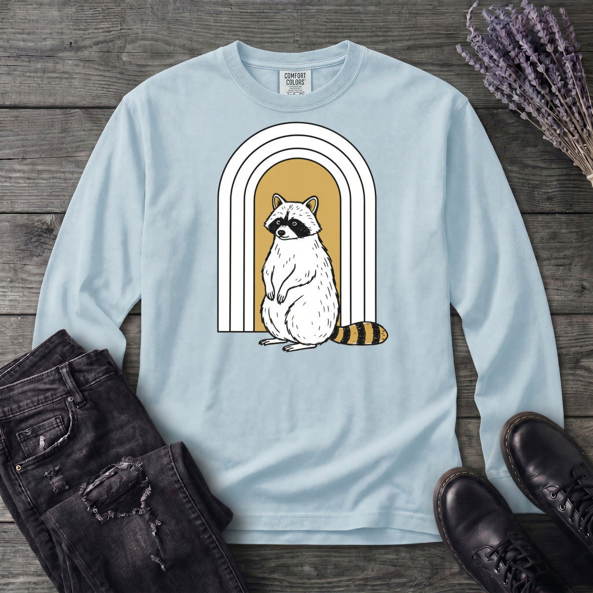 Raccoon Arch Long Sleeve T-Shirt