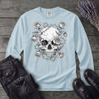 Macabre Floral Skull Long Sleeve T-Shirt