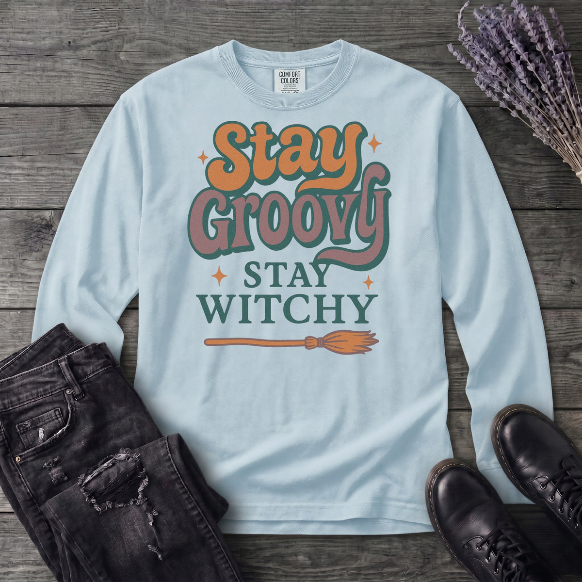Stay Groovy Stay Witchy Long Sleeve T-Shirt
