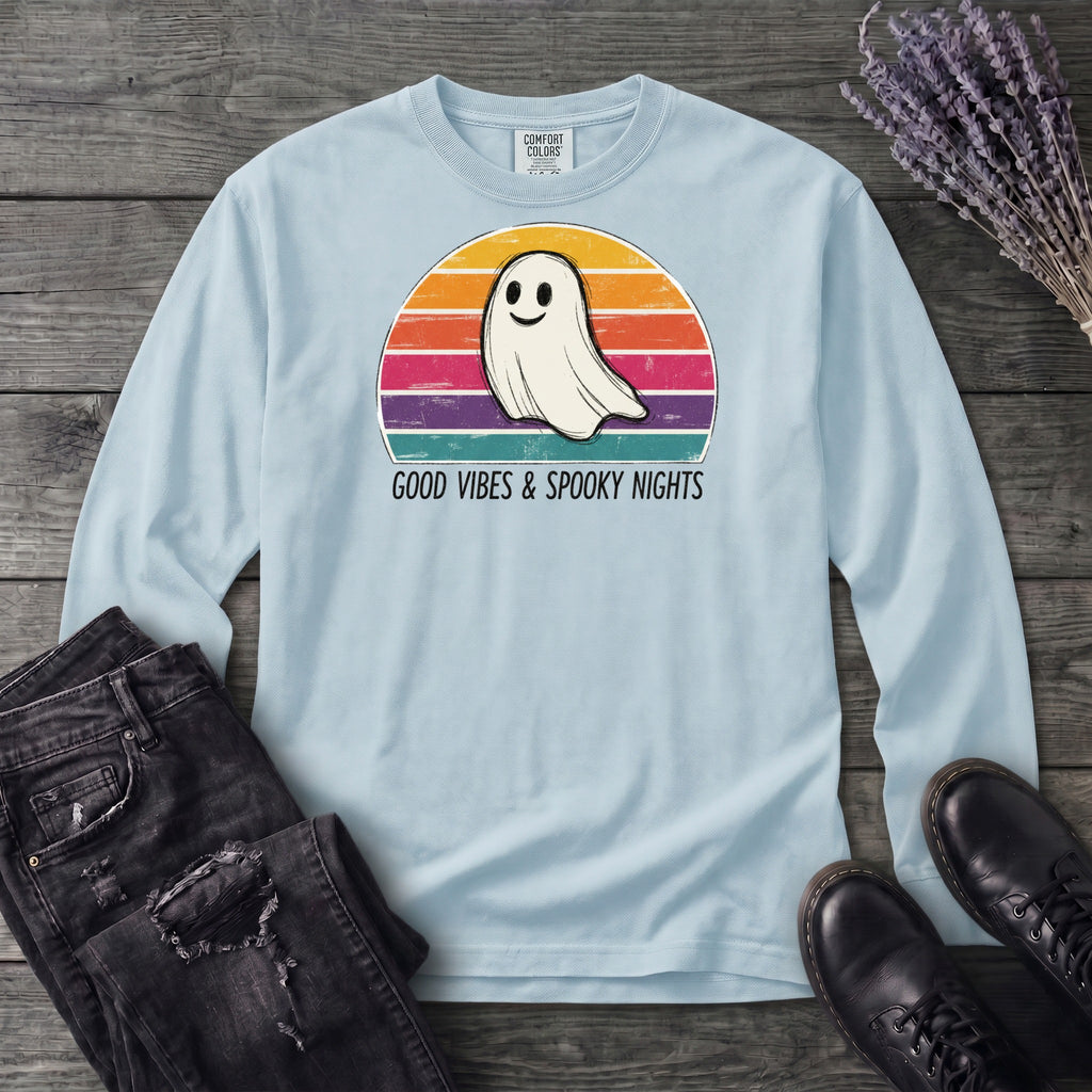 Good Vibes And Spooky Nights Long Sleeve T-Shirt