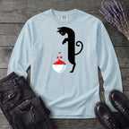 Black Cat And Cranberries Long Sleeve T-Shirt