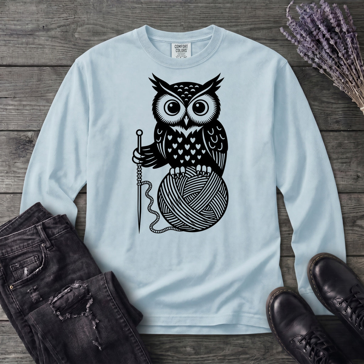 Owl And Yarn Long Sleeve T-Shirt