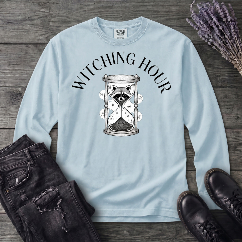 Witching Hour Raccoon Hourglass Long Sleeve T-Shirt
