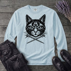 Cat Knitting Needles Long Sleeve T-Shirt