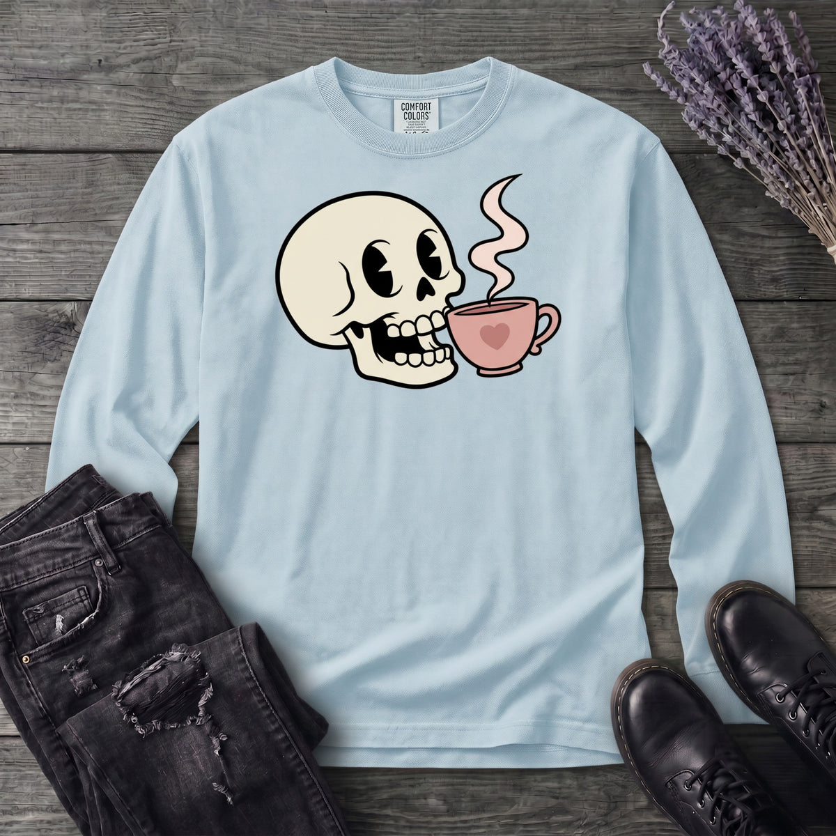 Skull Sip Long Sleeve T-Shirt