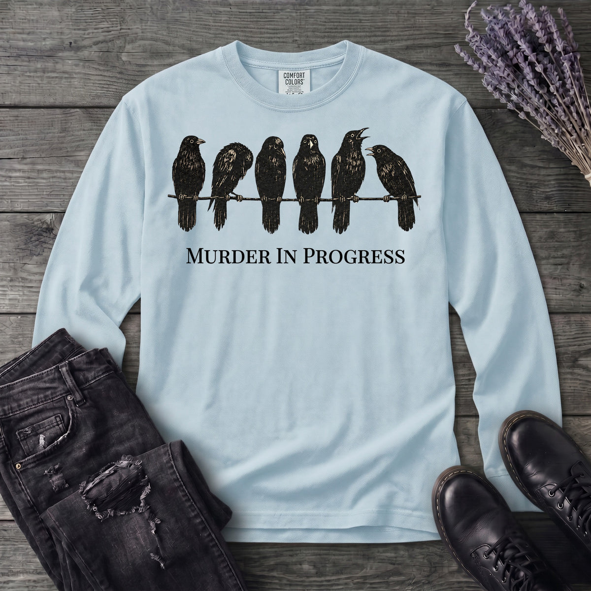 Murder In Progress Six Crows Long Sleeve T-Shirt