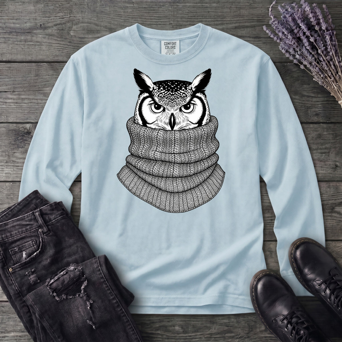 Owl In Cowl Long Sleeve T-Shirt