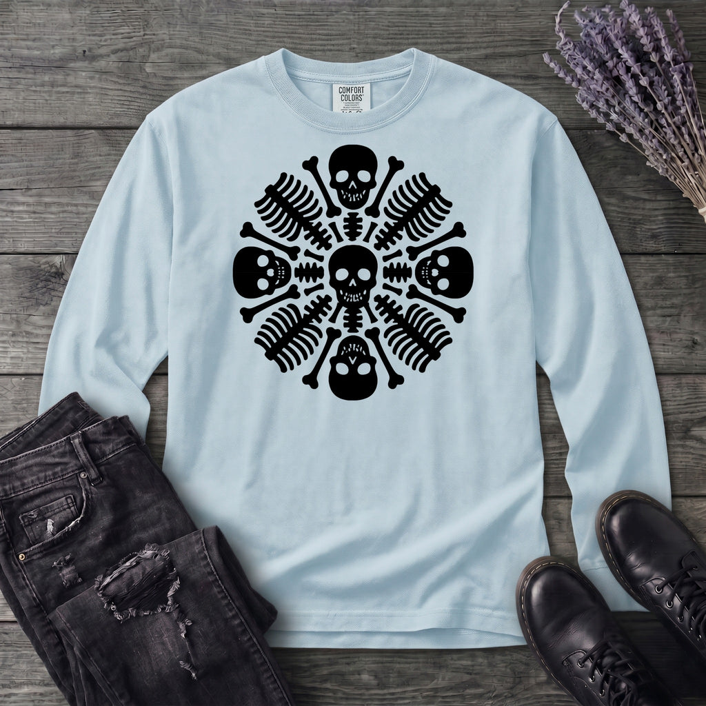 skeleton mandala Long Sleeve T-Shirt