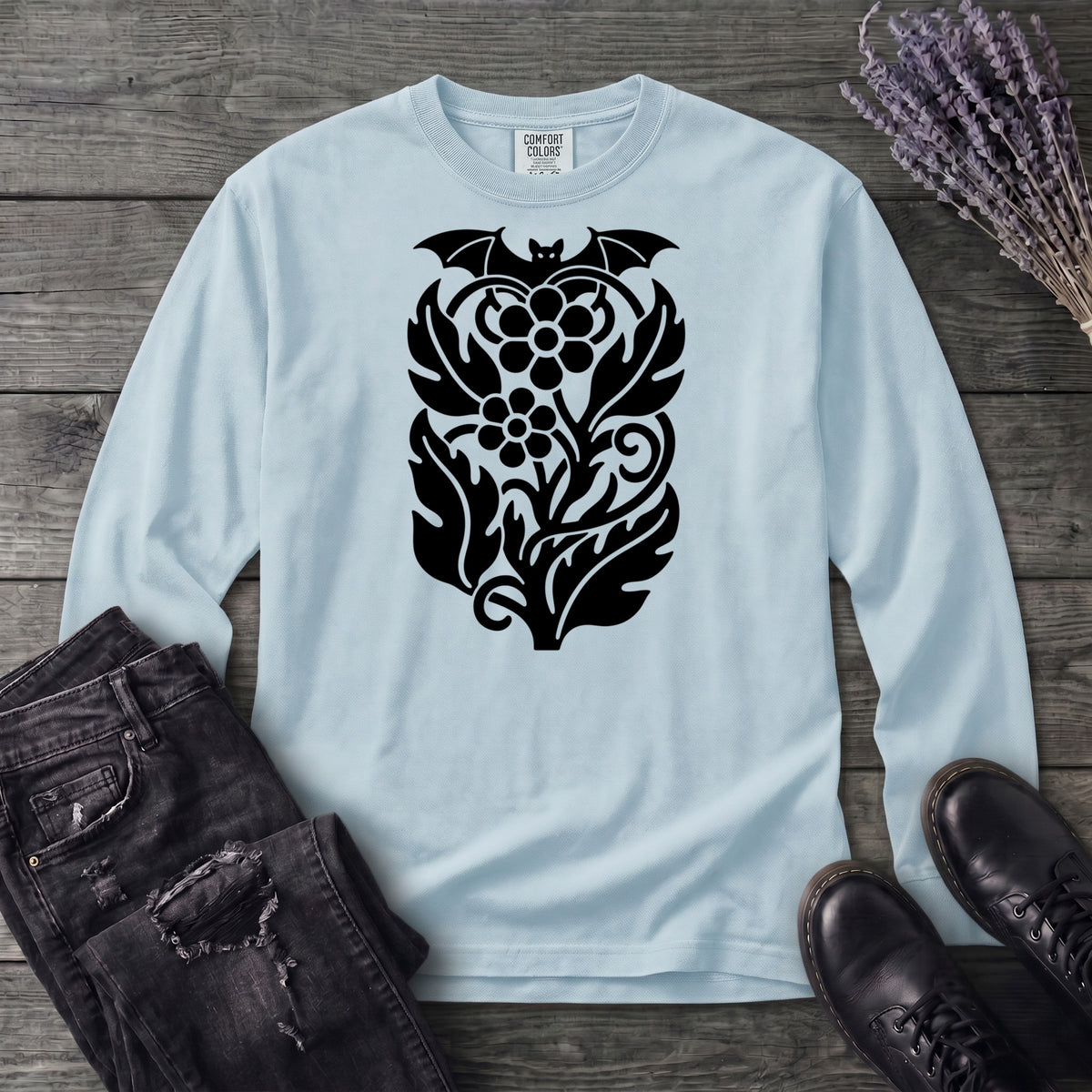 bat night garden Long Sleeve T-Shirt