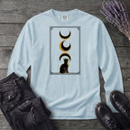 art deco black cat moon phases Long Sleeve T-Shirt