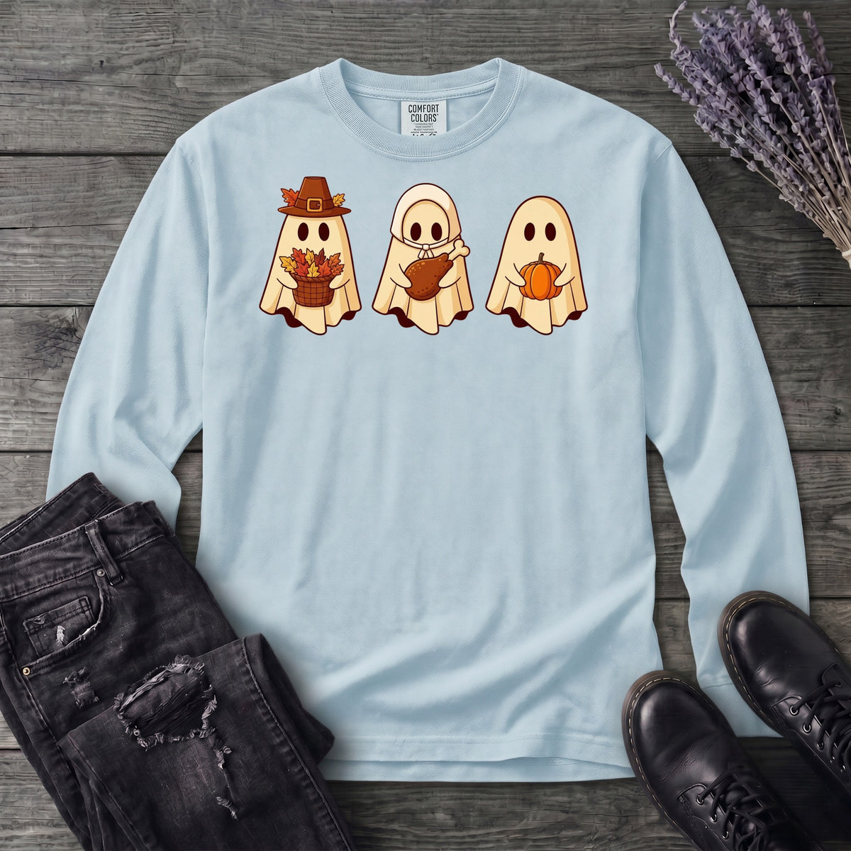 Thanksgiving Ghosts Long Sleeve T-Shirt