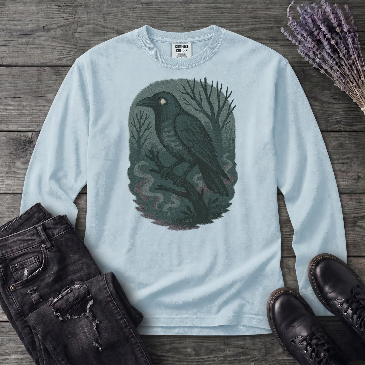 Woodland Spirits Raven Long Sleeve T-Shirt