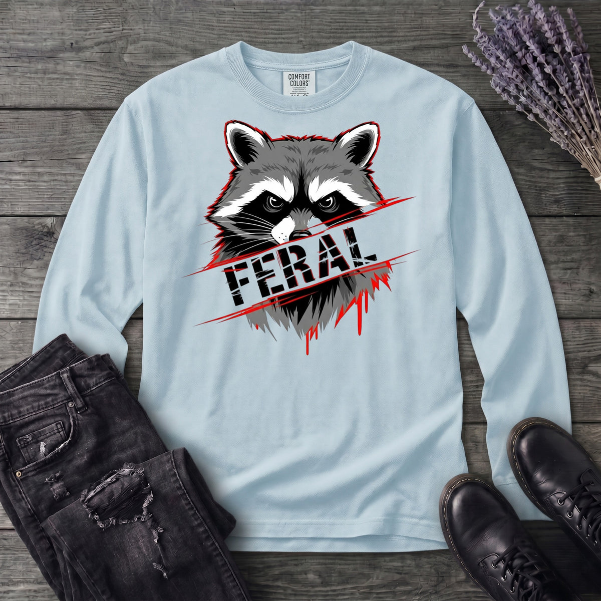 Feral Stencil Long Sleeve T-Shirt