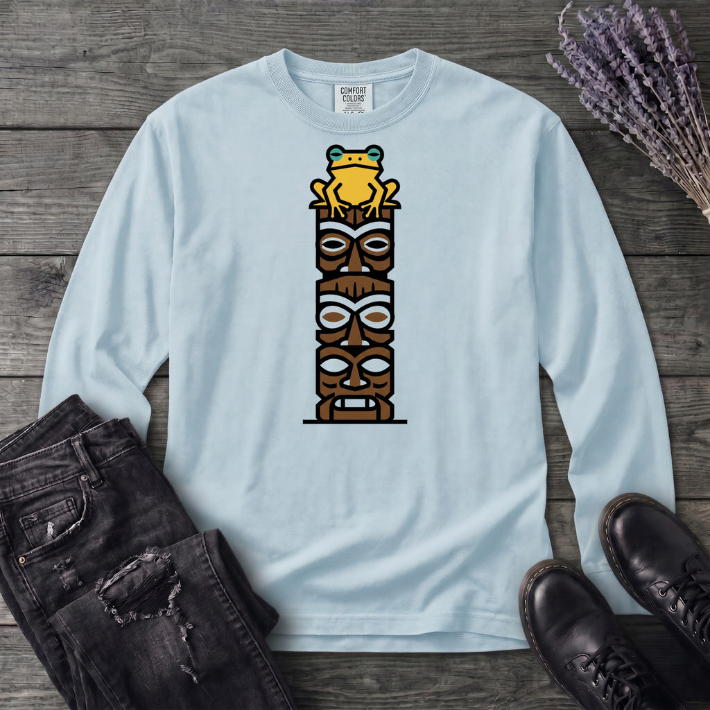 Tiki Tower Frog Long Sleeve T-Shirt