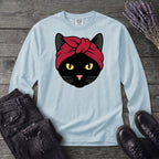 Black Cat Headband Long Sleeve T-Shirt