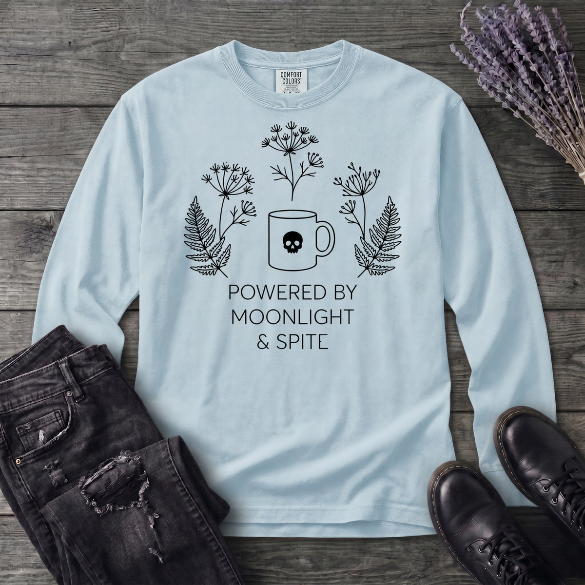 powered by moonlight & spite Long Sleeve T-Shirt