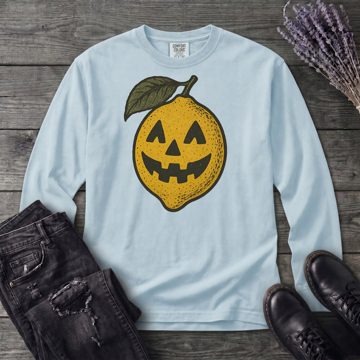 Jack O Lantern Lemon Long Sleeve T-Shirt