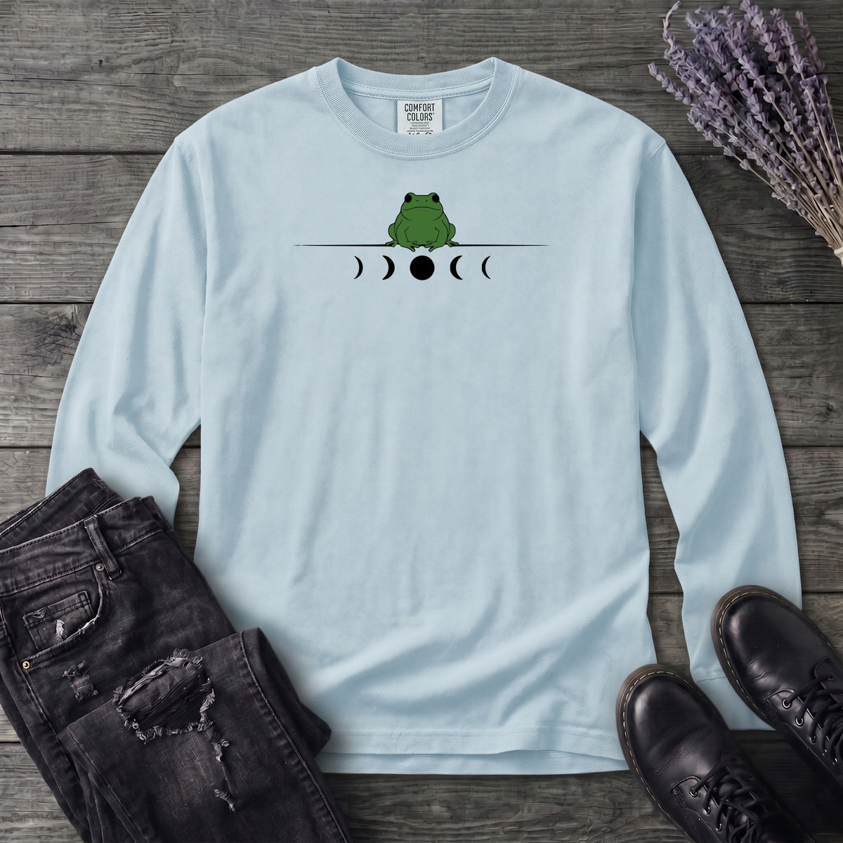 Frog Moon Phases Long Sleeve T-Shirt