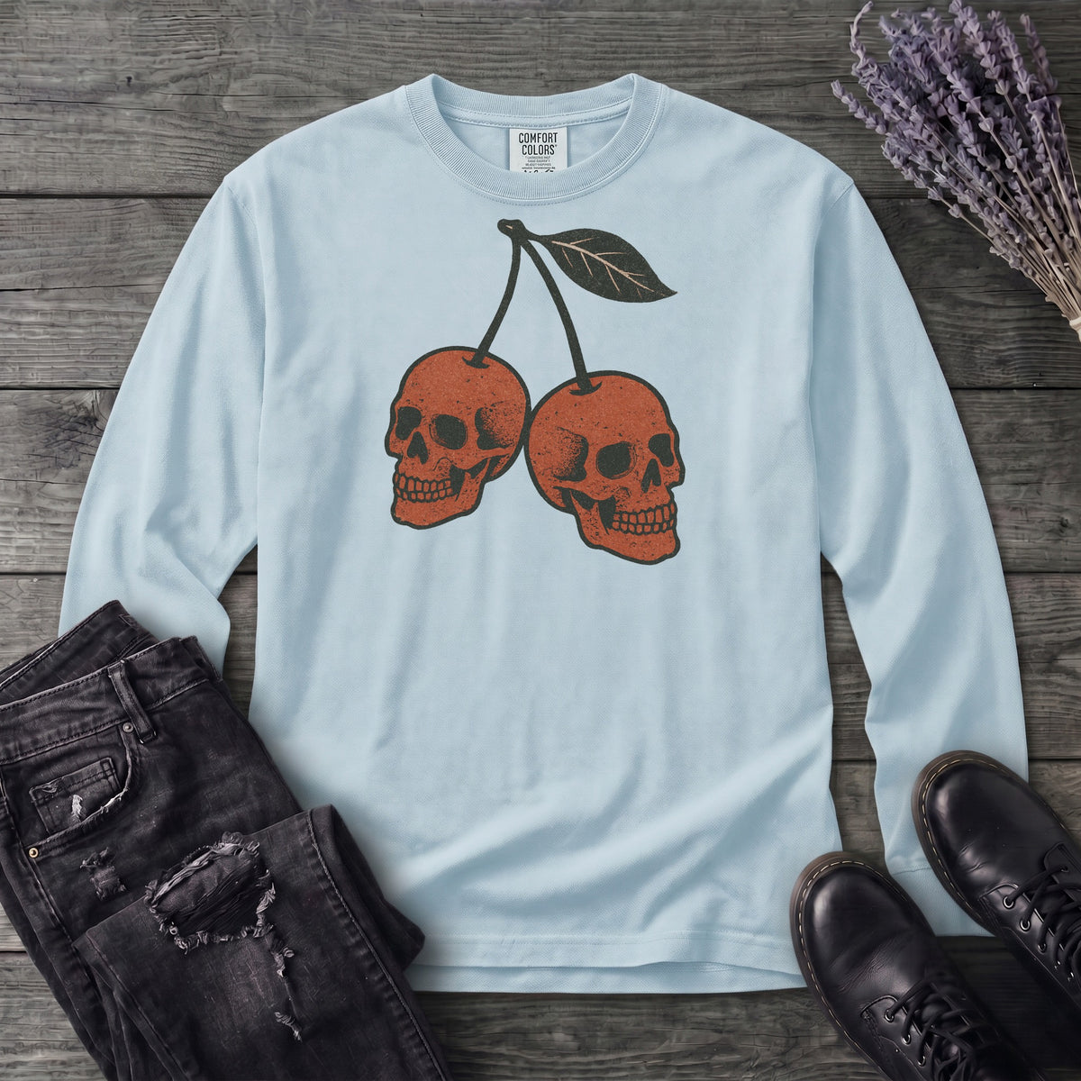 Skull Cherries Long Sleeve T-Shirt