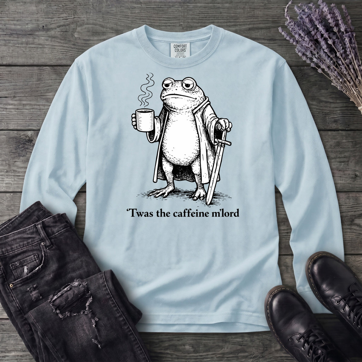 Twas The Caffeine Long Sleeve T-Shirt