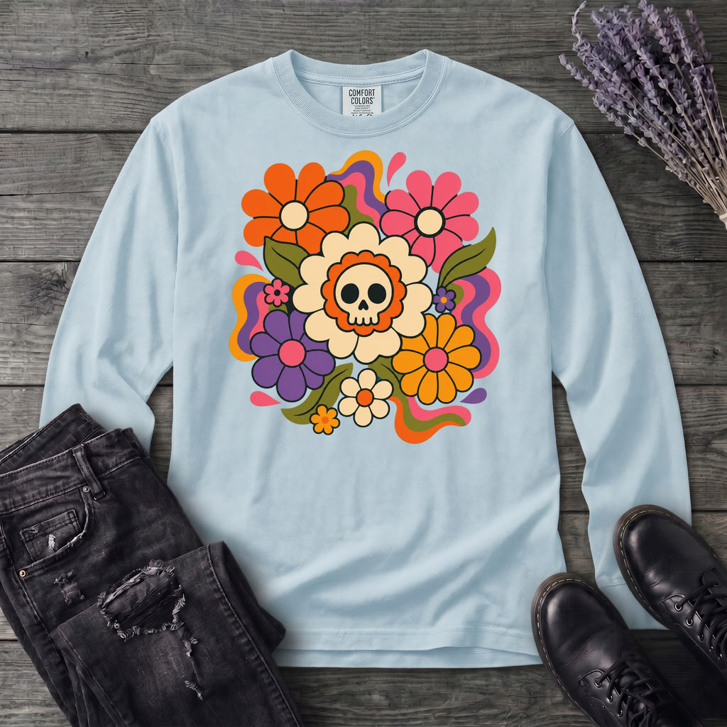 skull daisies Long Sleeve T-Shirt