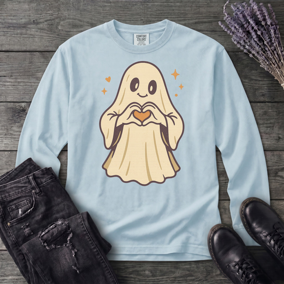 Ghost Heart Hands Long Sleeve T-Shirt
