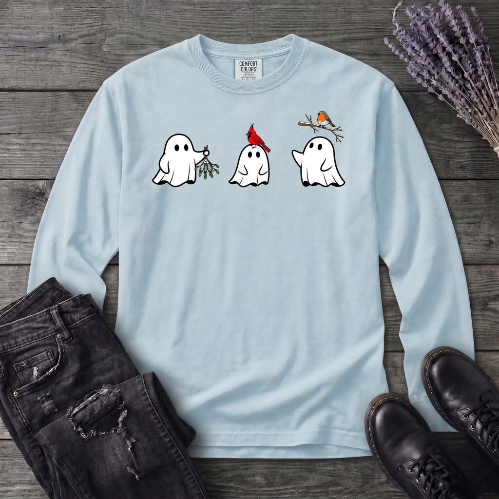 Ghosts With Birds Long Sleeve T-Shirt