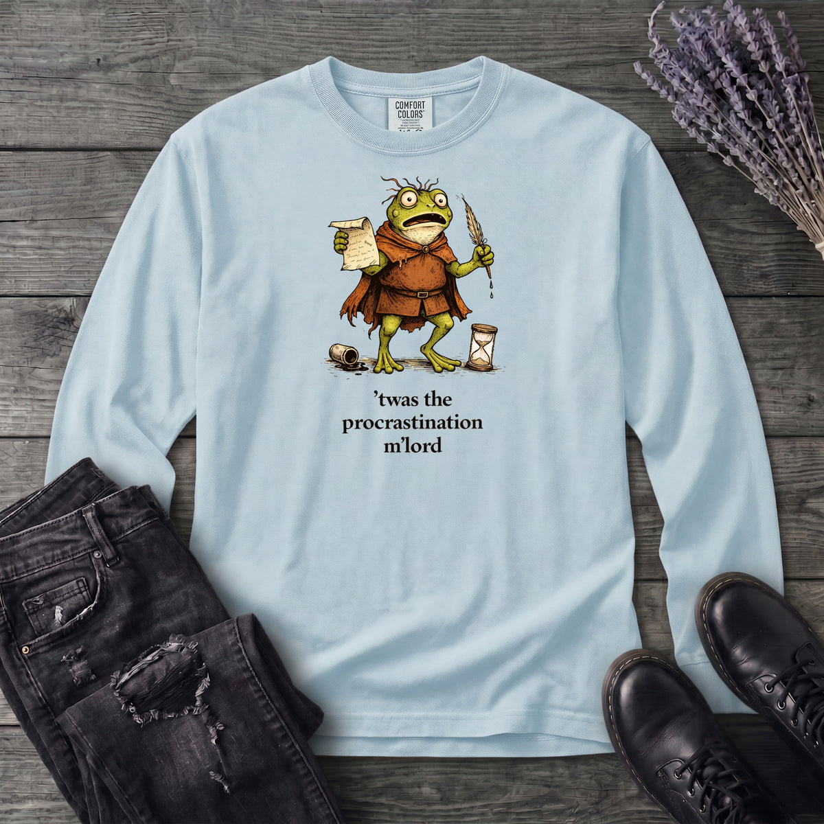 Twas The Procrastination Long Sleeve T-Shirt