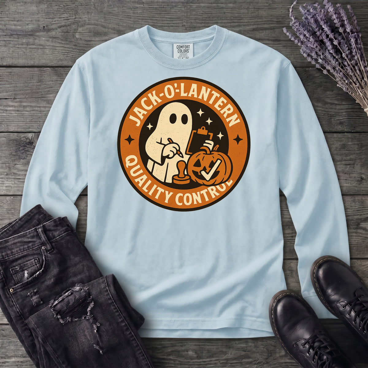 Jack O Lantern Quality Control Long Sleeve T-Shirt