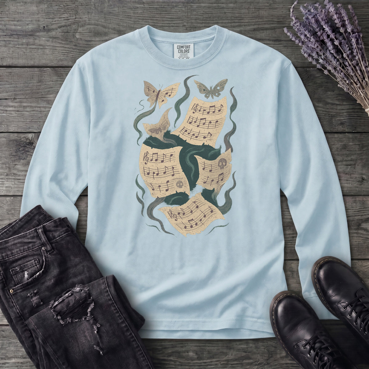Spectral Sheet Music Long Sleeve T-Shirt