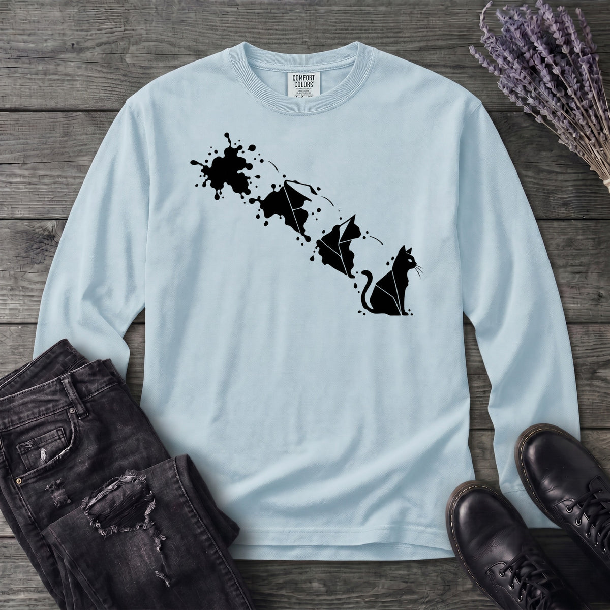Inkblot Cat Long Sleeve T-Shirt