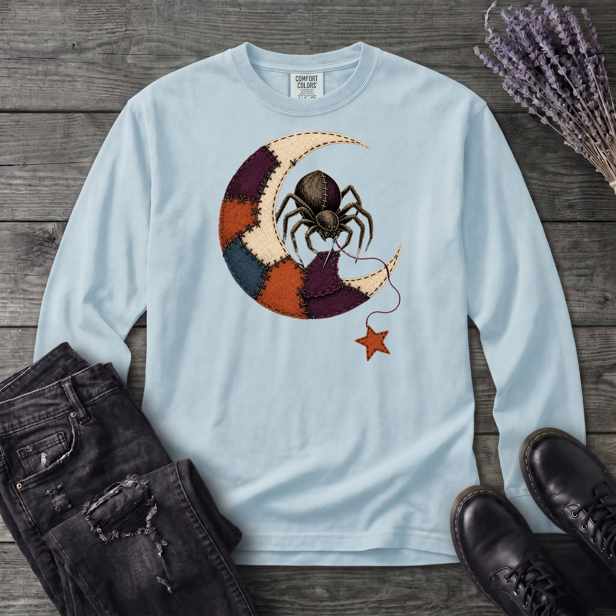 Stitching The Moon Long Sleeve T-Shirt